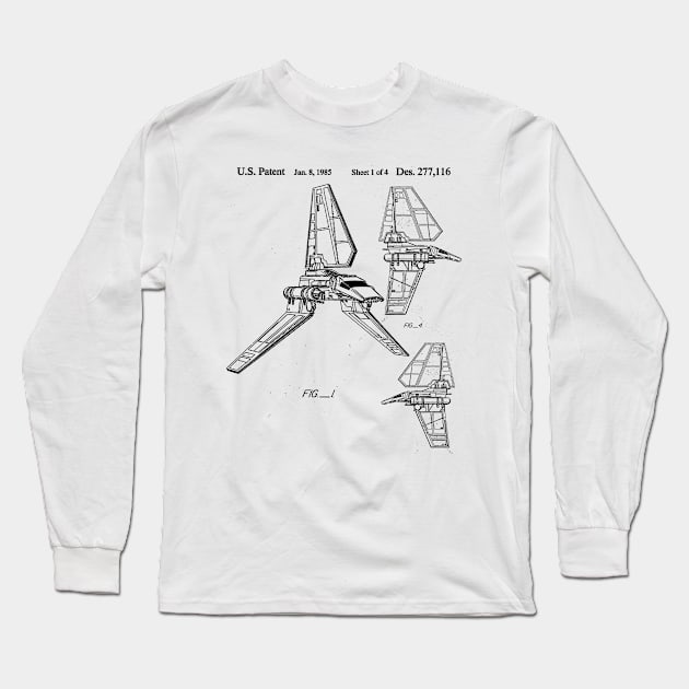 Imperial Shuttle Patent Long Sleeve T-Shirt by DennisMcCarson